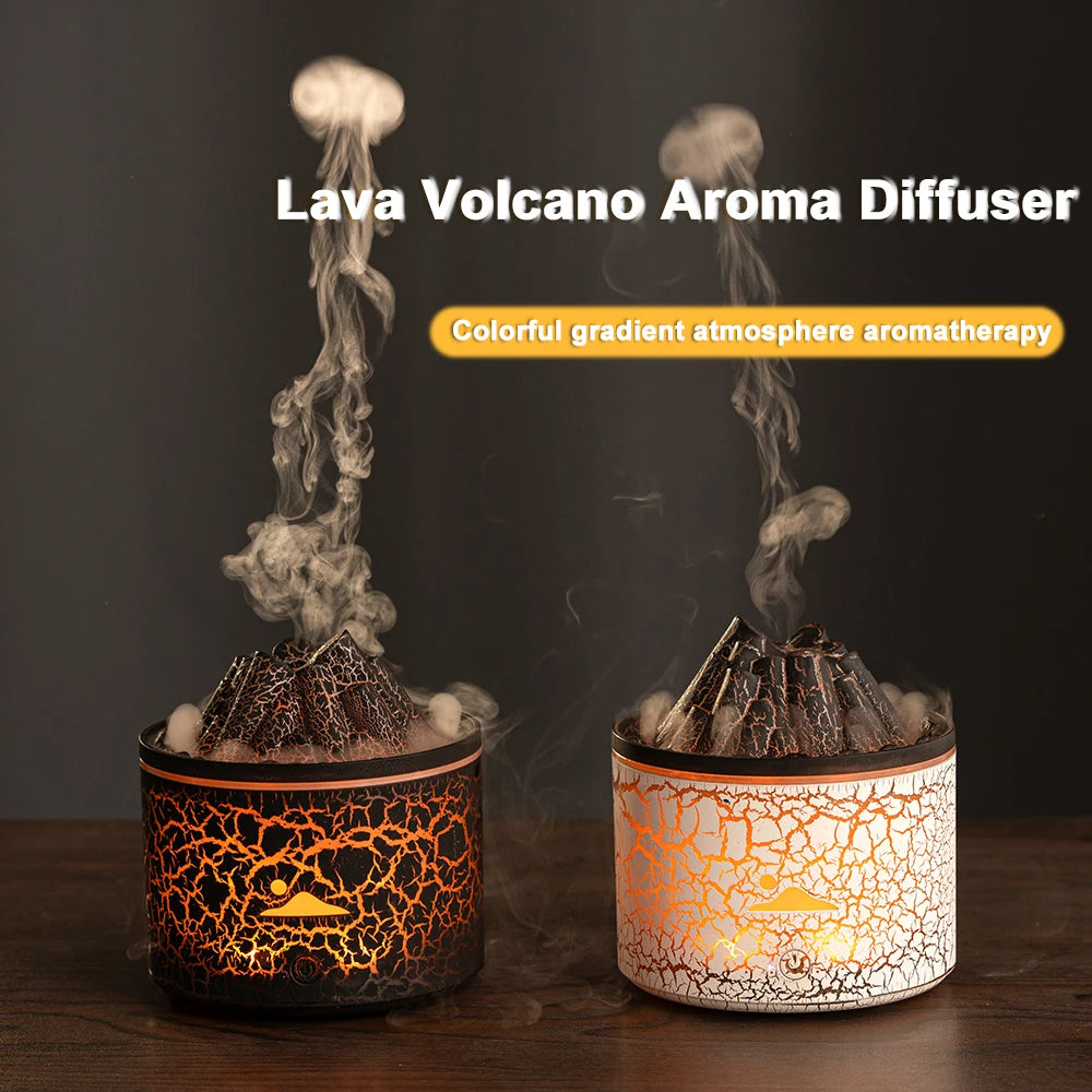 180Ml Volcanic Flame Humidifiers Mini Air Aroma Diffuser Essential Oils for Bedroom Home Purifier Humificador