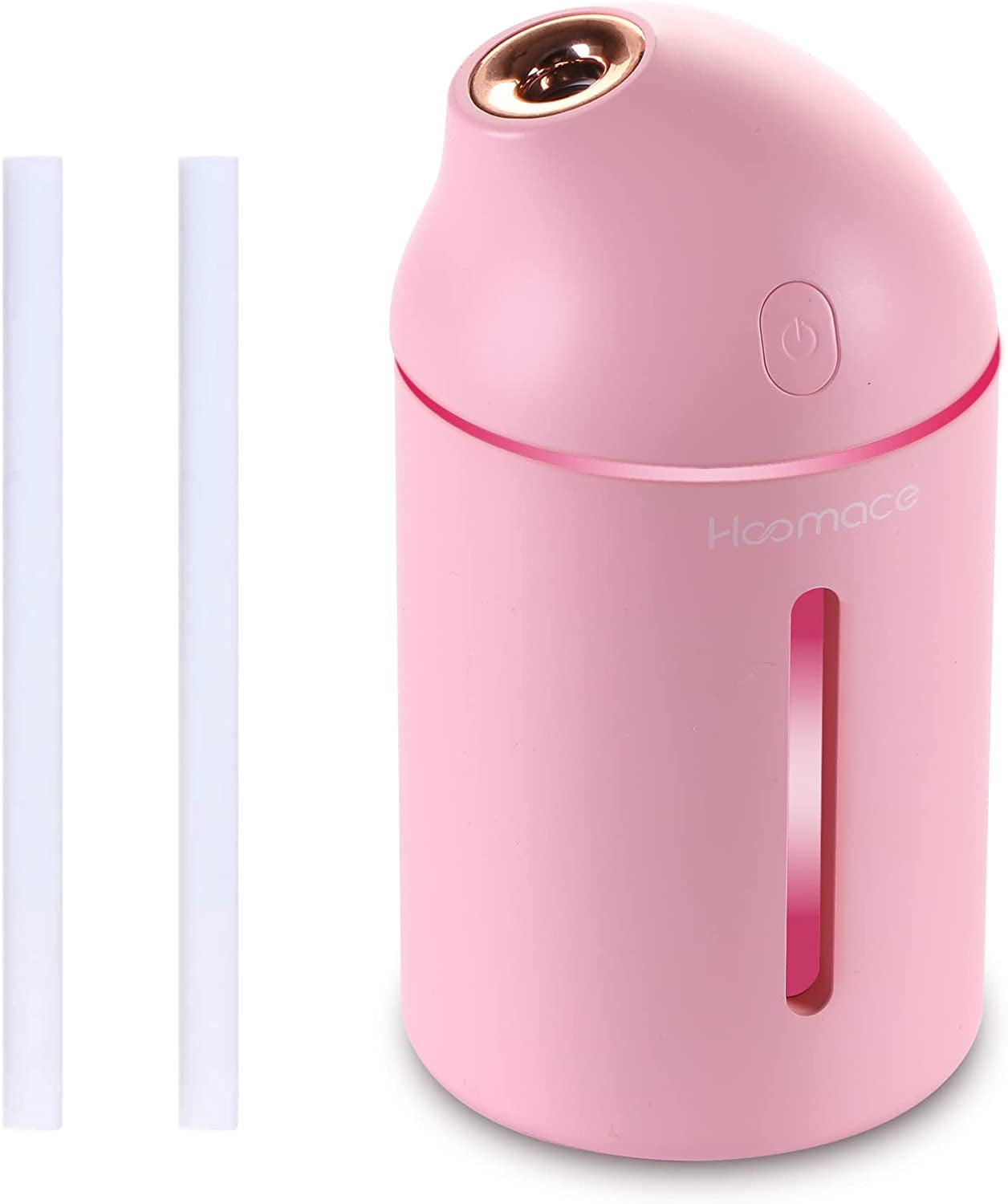 Small Humidifier, 250ML Mini Portable Personal Air Humidifiers, Ultra Quiet USB Humidifier for Travel with 7 Colors LED Light, 2 Spray Modes, Lasts up to 8 Hours, Pink …