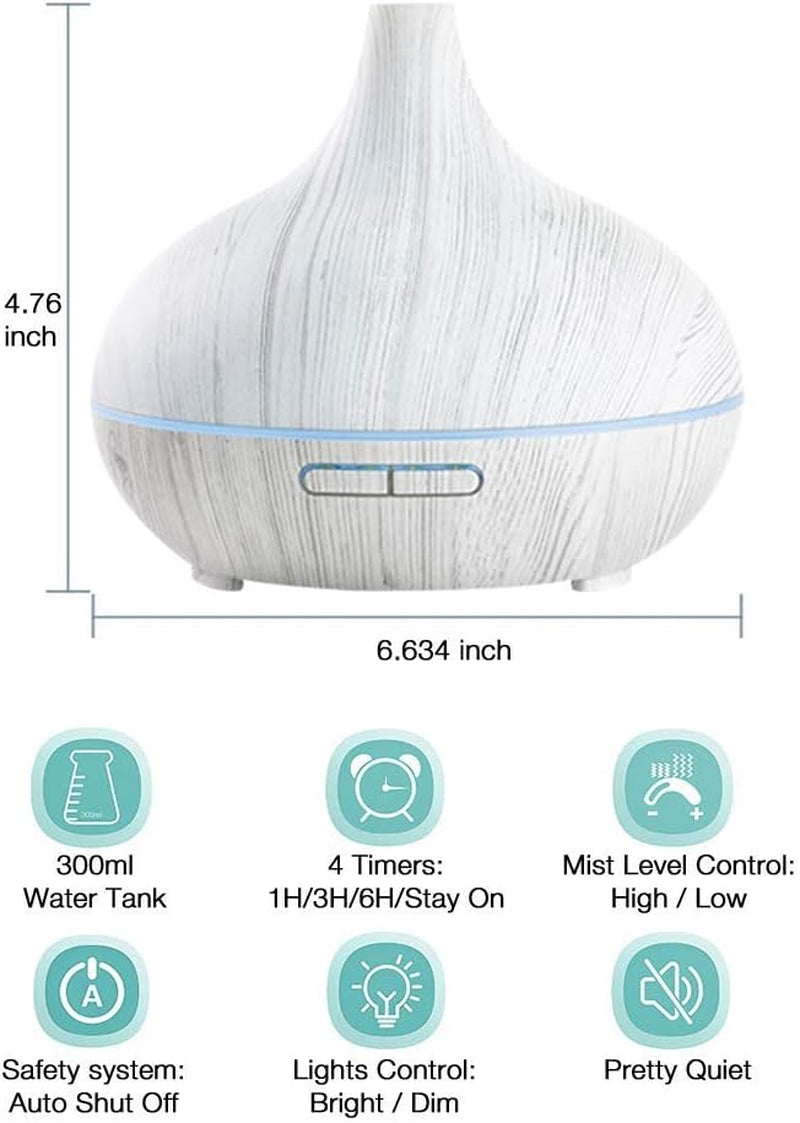 Cool Mist Humidifiers - Essential Oil Diffusers with 7 Lighting Options - Auto Shut off Humidifiers for Bedroom, Home & Office