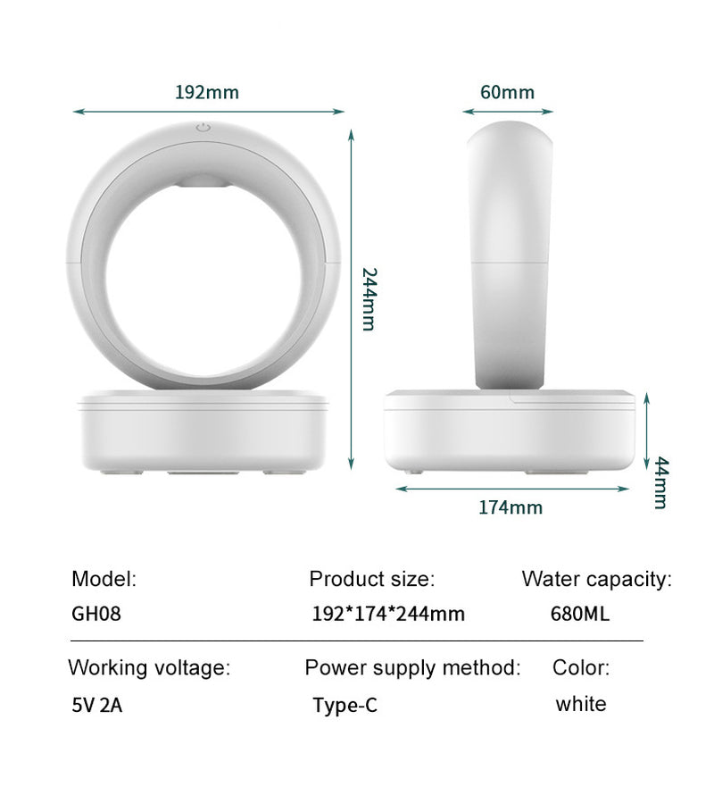 Anti-Gravity Air Humidifier Mute Countercurrent Humidifier Levitating Water Drops Fogger Electric Humidifiers