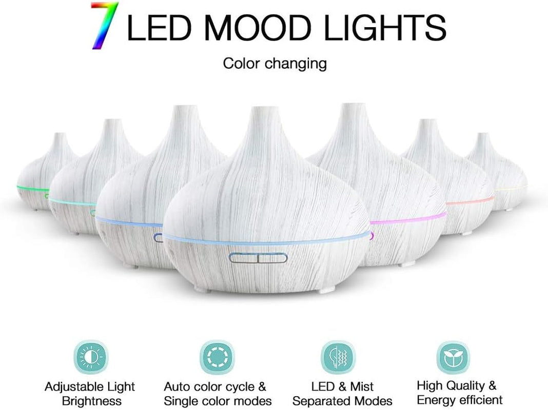 Cool Mist Humidifiers - Essential Oil Diffusers with 7 Lighting Options - Auto Shut off Humidifiers for Bedroom, Home & Office