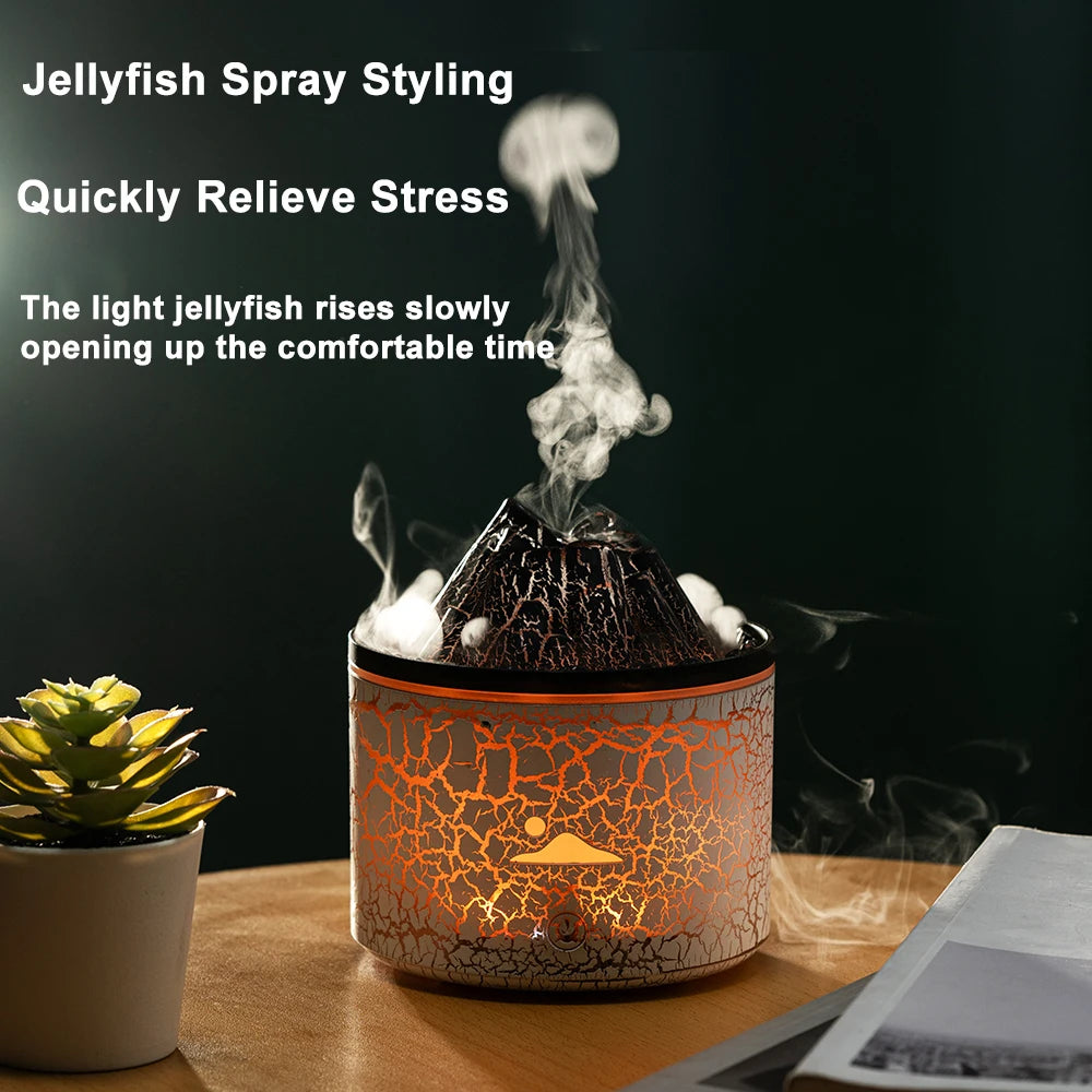 180Ml Volcanic Flame Humidifiers Mini Air Aroma Diffuser Essential Oils for Bedroom Home Purifier Humificador