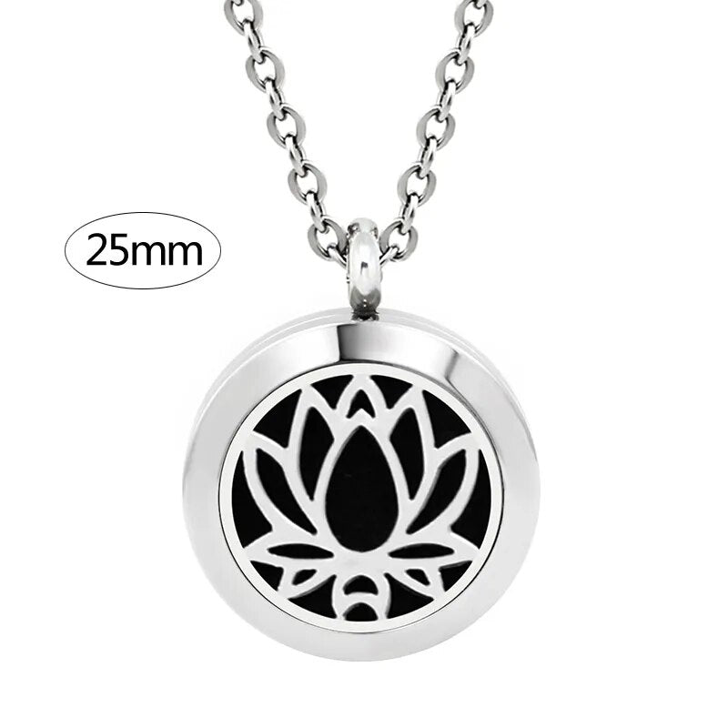 25Mm Essential Oil Diffuser Necklace 316 Stainless Steel Aromatherapy Diffuser Necklace Wholesale BA115-274