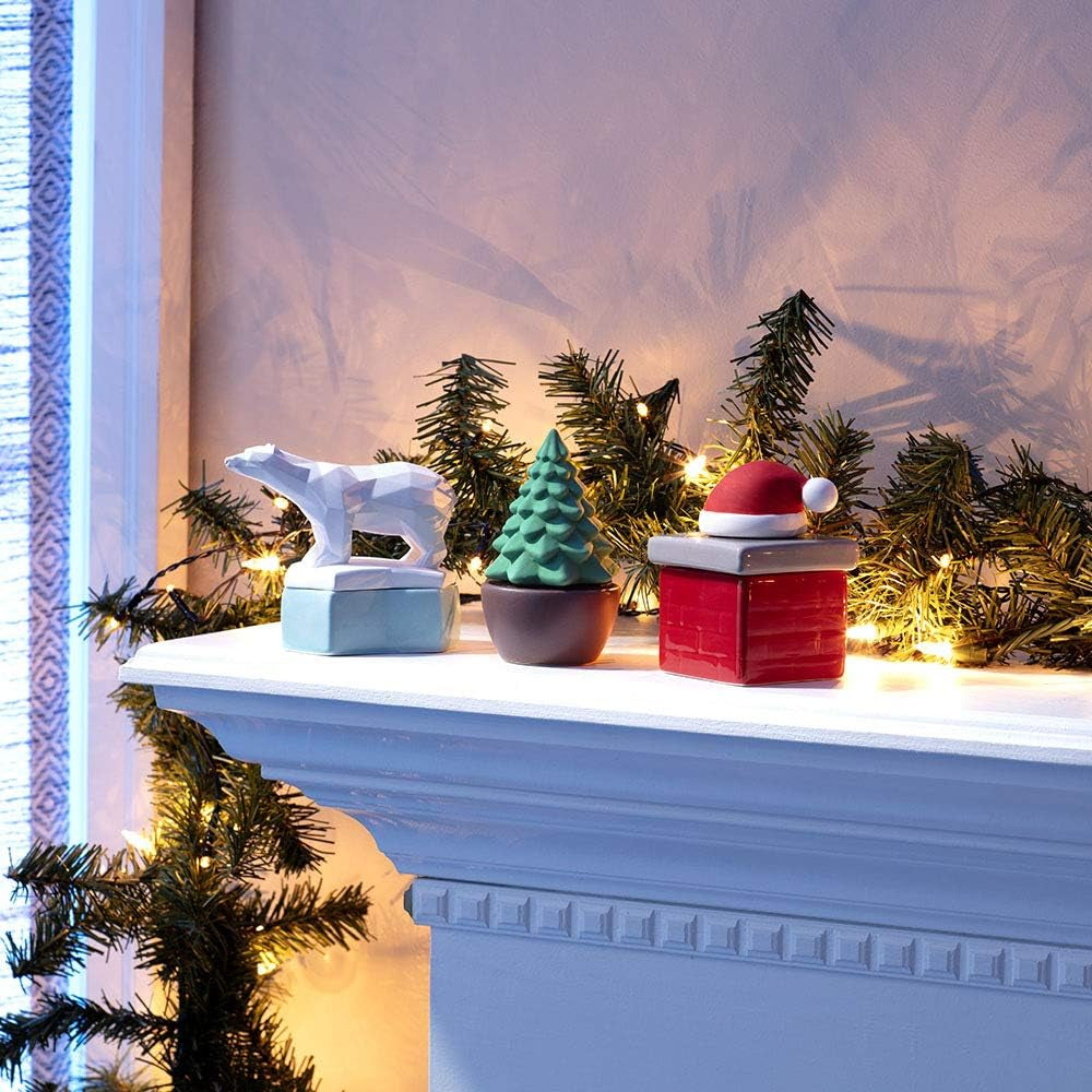 , Evergreen Christmas Tree Porcelain Aroma Diffuser, Holiday Décor for Essential Oils