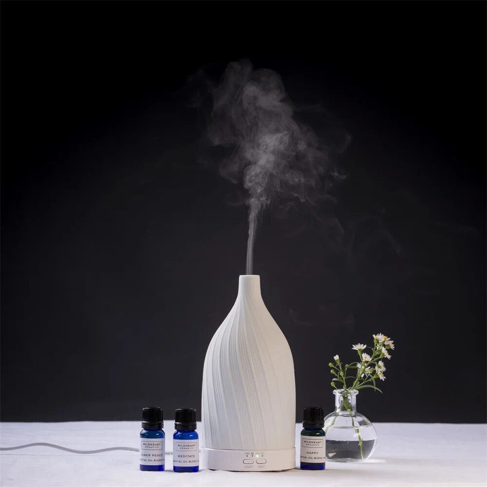 Essential Oil Fragrance Aromatherapy Diffuser Ceramic Fashionable Ultrasonic Air Humidifier for Home Bedroom Living Room 120ML