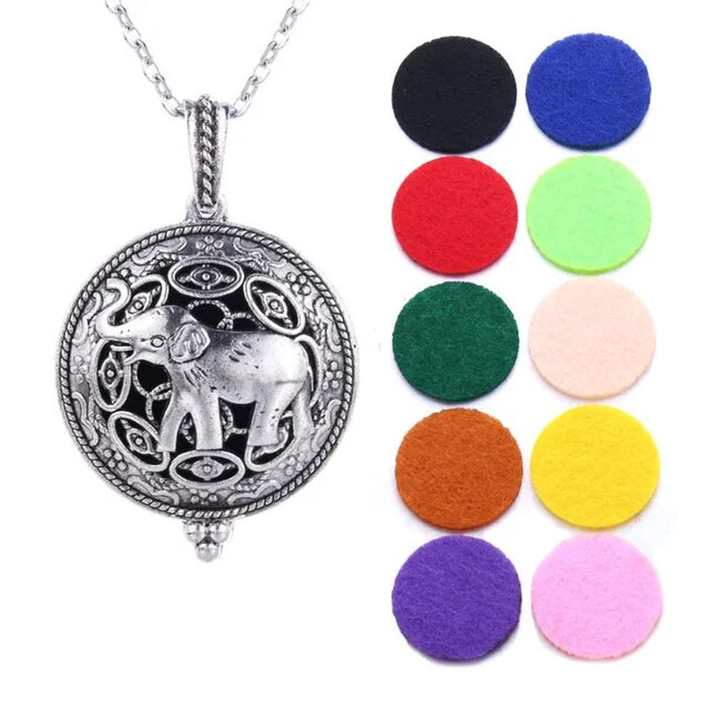 Elephant Aroma Diffuser Necklace Essential Oil Diffuser Aromatherapy Pendant DIY Perfume Lockets Pendant Necklace