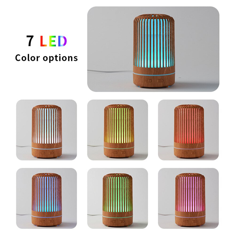 Diffusers for Essential Oil 200Ml Wood Grain Essential Oil Diffuser Ultrasonic Aromatherapy Diffusers Aroma Cool Mist Humidifier