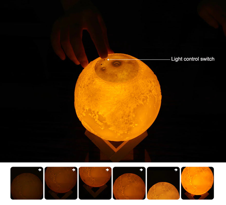 880ML Air Humidifier Purifier Moon Lamp Moonlight Humidifiers Night Light USB Charging Air Humidifier Mist Maker for Room