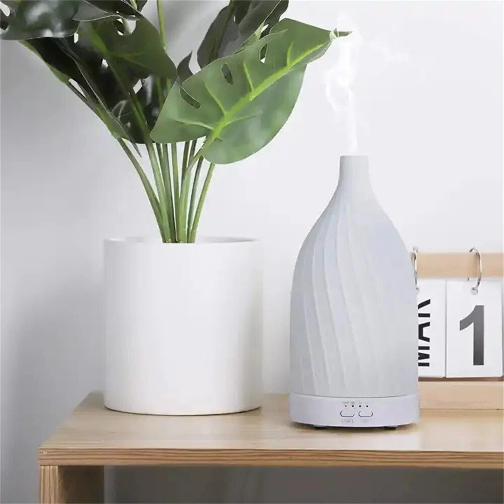 Essential Oil Fragrance Aromatherapy Diffuser Ceramic Fashionable Ultrasonic Air Humidifier for Home Bedroom Living Room 120ML