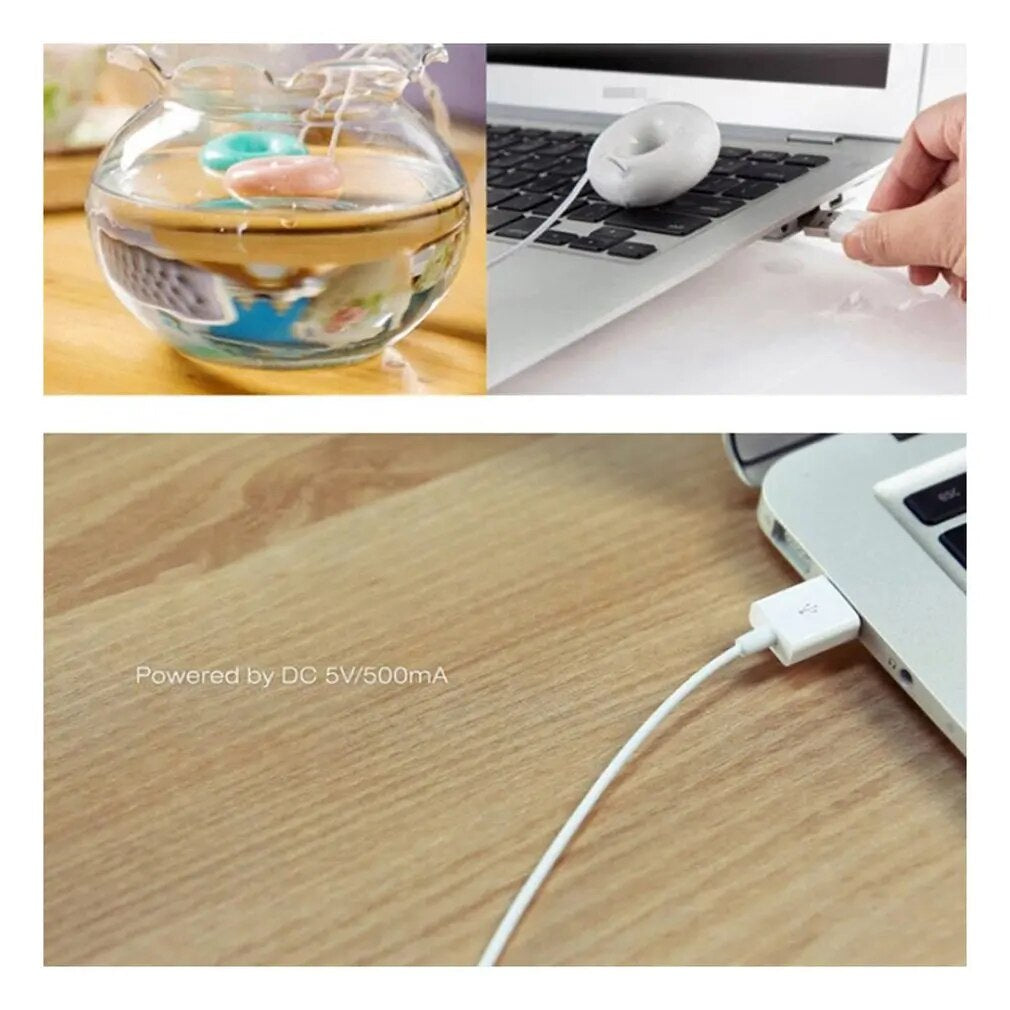 1 Pcs Usb Office Desktop Mini Humidifier Portable Air Purifier Creative Donut Humidifier Mini Sprayer