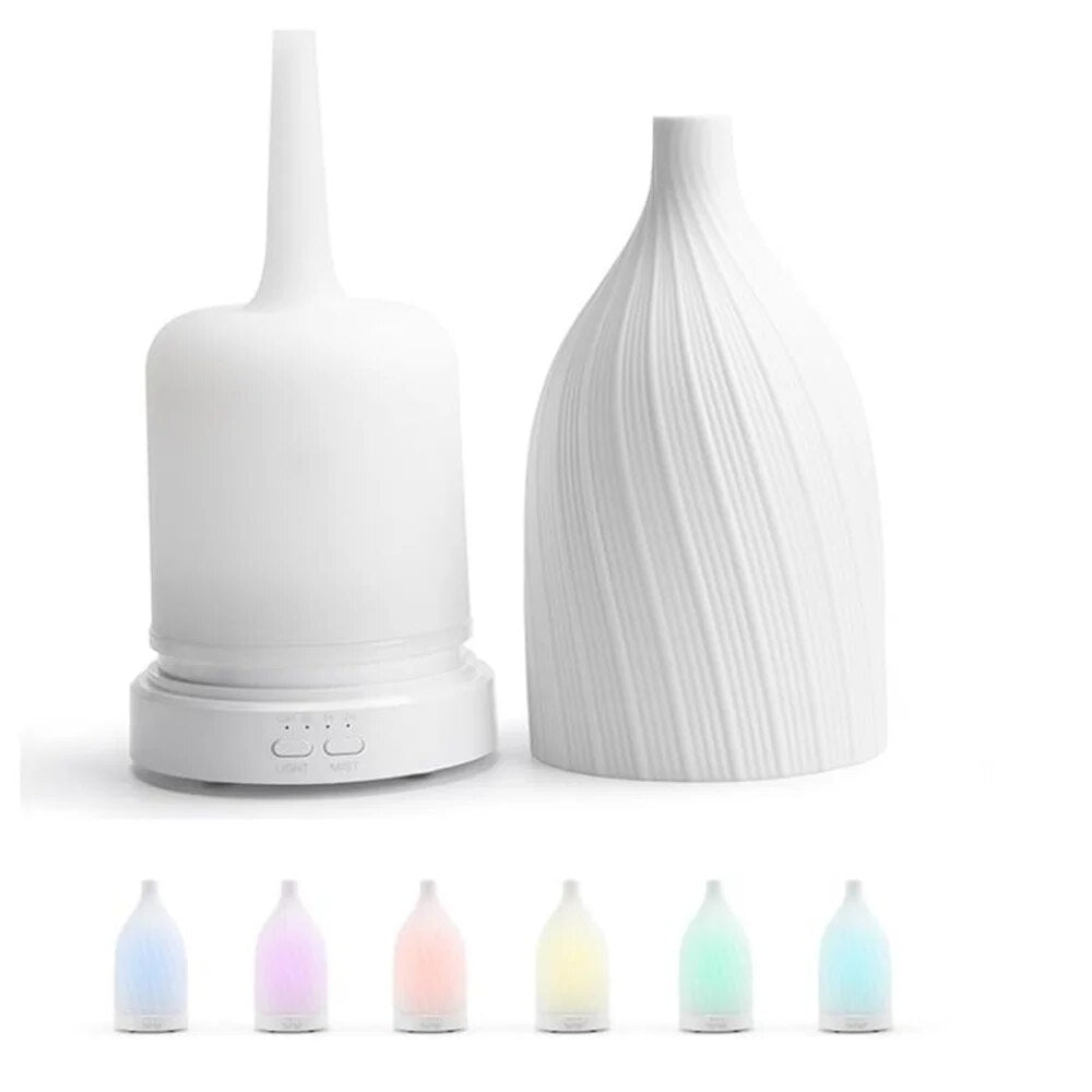 Essential Oil Fragrance Aromatherapy Diffuser Ceramic Fashionable Ultrasonic Air Humidifier for Home Bedroom Living Room 120ML