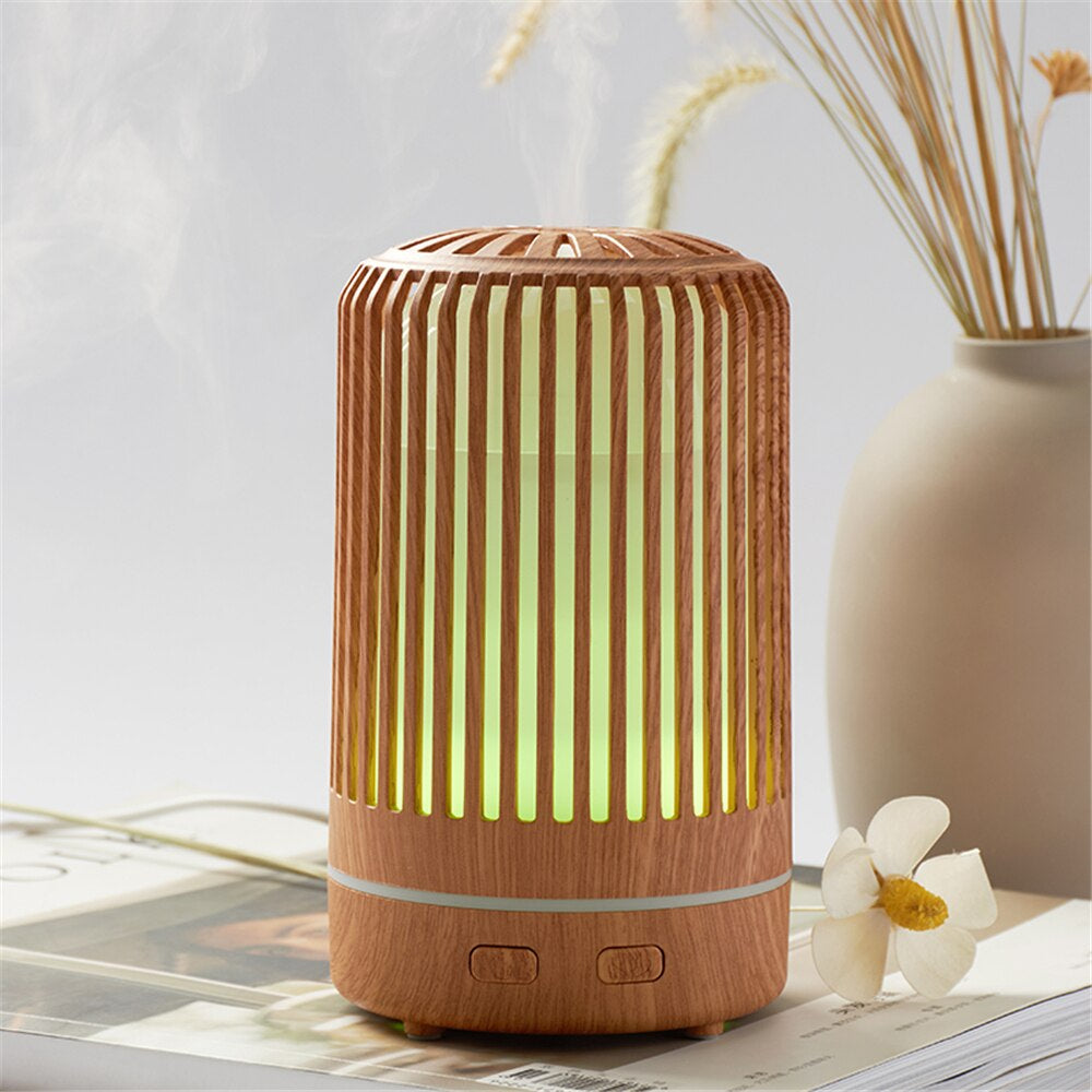 Diffusers for Essential Oil 200Ml Wood Grain Essential Oil Diffuser Ultrasonic Aromatherapy Diffusers Aroma Cool Mist Humidifier