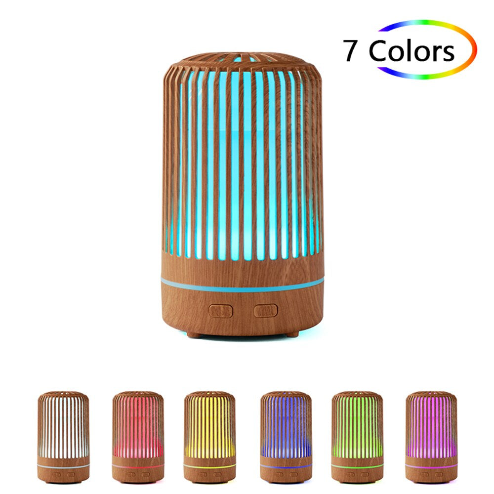 Diffusers for Essential Oil 200Ml Wood Grain Essential Oil Diffuser Ultrasonic Aromatherapy Diffusers Aroma Cool Mist Humidifier