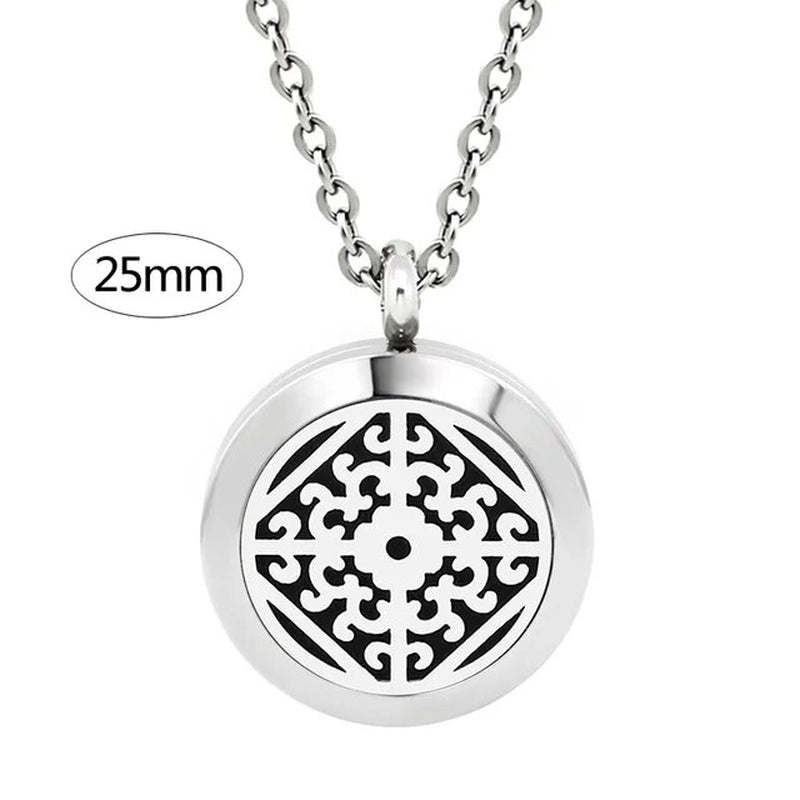 25Mm Essential Oil Diffuser Necklace 316 Stainless Steel Aromatherapy Diffuser Necklace Wholesale BA115-274