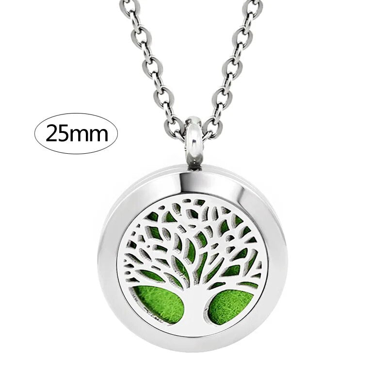 25Mm Essential Oil Diffuser Necklace 316 Stainless Steel Aromatherapy Diffuser Necklace Wholesale BA115-274